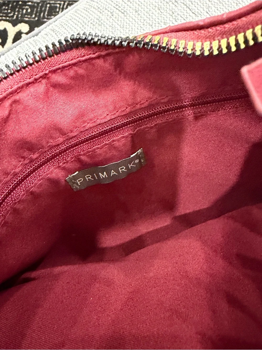 Primark Woven Crescent Shoulder Bag in Berry